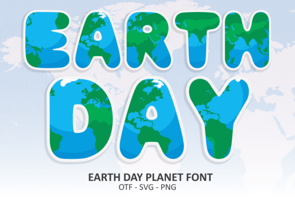 Earth Day Planet Font for Web Designers