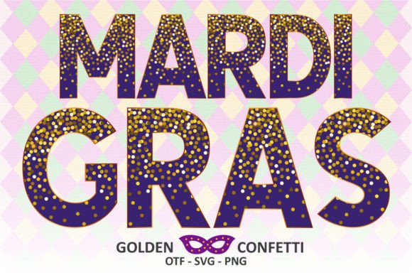 Golden Typographic Magic for Mardi Gras Themes