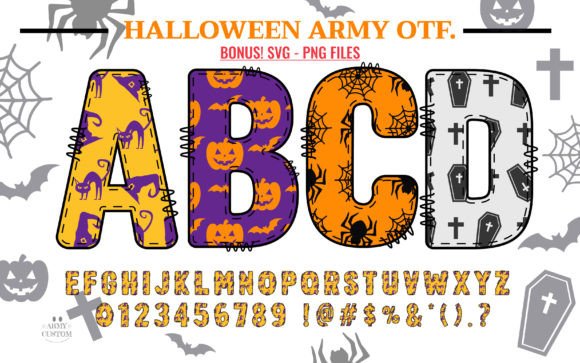 Halloween Army Set: A Bold Font for Digital Design
