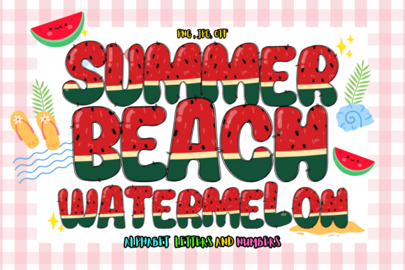 Summer Beach Watermelon Font for Creative Makers