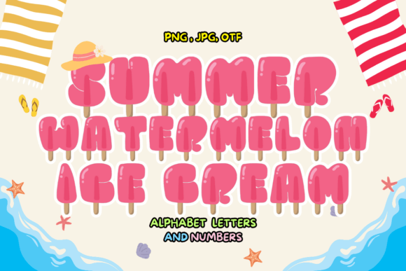 Summer Watermelon Ice Cream Font for Editorial Design